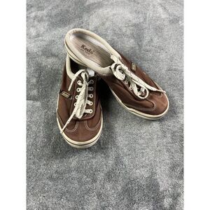 Keds Women's Slip On Slides Mules Lace Up Round Toe Brown Sz 8.5 Arch Support